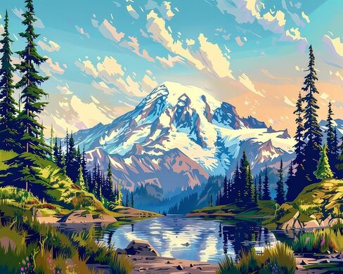 DIY Paint by Numbers for Adults Flowers, Book Paint by Numbers Kits with Paintbrushes and Acrylic Pigment 16X20 Inch Frameless Canvas Wall Decor Oil Painting for Friends Family in Kuwait