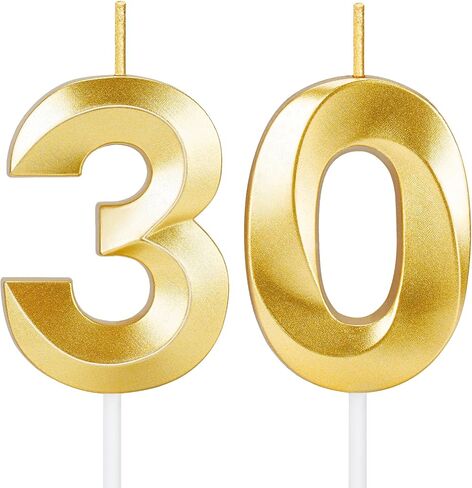 60th Birthday Candles for Cake,Gold Number Candles for Happy Birthday Cake Toppers,Birthday Decorations for Women Men Party Anniversary Wedding in Kuwait