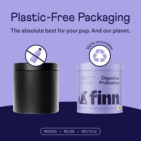 Finn Digestive Probiotics for Dogs - Complete Digestive System Support with Pumpkin, Prebiotics, & Live Probiotics - Vet Recommended & Made in The USA - 90 Soft Chews in Kuwait