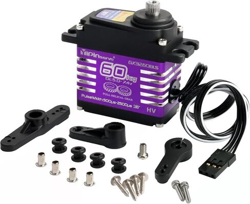 Digital Servo Motor, 60KG High Torque, 5.0-7.4V Brushless, Metal Gear with Servo Arms (180 Degree) in Saudi Arabia
