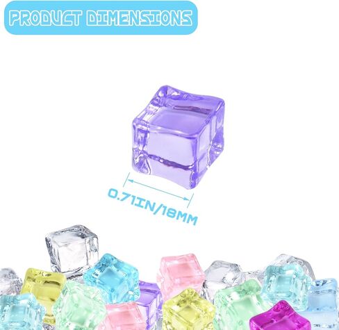 100 Pcs Fake Ice Cube 0.7'' Acrylic Ice Cube, Reusable Ice Cubes Vase Fillers for Centerpieces (White) in Kuwait