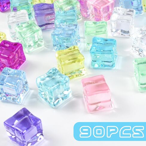 100 Pcs Fake Ice Cube 0.7'' Acrylic Ice Cube, Reusable Ice Cubes Vase Fillers for Centerpieces (White) in Kuwait