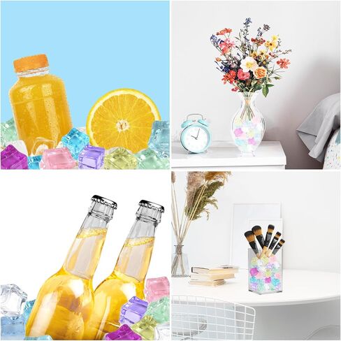 100 Pcs Fake Ice Cube 0.7'' Acrylic Ice Cube, Reusable Ice Cubes Vase Fillers for Centerpieces (White) in Kuwait