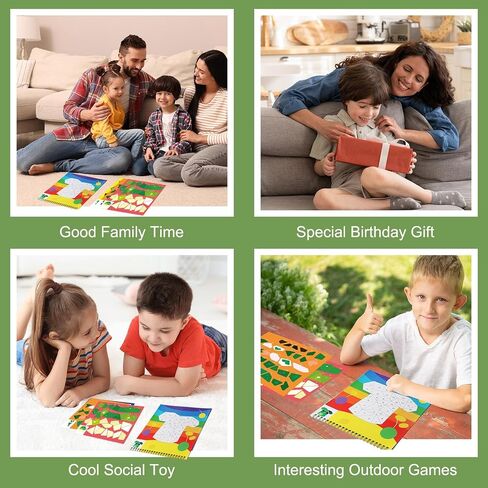 AEAHALY 2 Pack Crafts for Kids Ages 4-8 Paint by Sticker, Reusable Sticker Book for Kids Ages 4-8 Boys and Girls Birthday Gifts Party Favor, Travel Activity Book Set for Learning (Dinosaur+Ocean) in Saudi Arabia