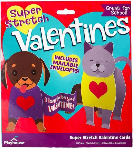 Playhouse Sticker Fun Dog House Puppy Stickers 28 Card Super Valentine Exchange Pack for Kids in Kuwait