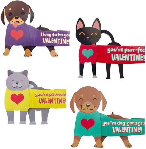 Playhouse Sticker Fun Dog House Puppy Stickers 28 Card Super Valentine Exchange Pack for Kids in Kuwait