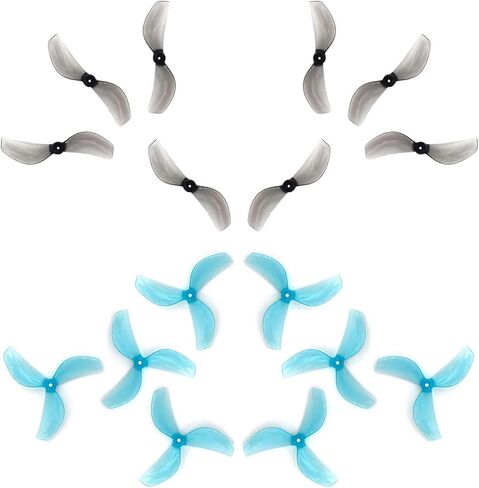 Gemfan 45mm 2-Blade & 3-Blade FPV Propellers Set with 1.5mm Center Hole for RC Freestyle Tiny Whoop Drones for 0805 1102 Brushless Motors (Clear Gray 8pcs - 4CW 4CCW, Clear Blue 8pcs - 4CW 4CCW) in Saudi Arabia