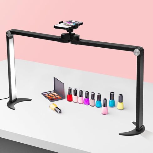 مصباح أظافر قابل للطي مطور للمكتب ، ضوء تقنية الأظافر الكبيرة مع حامل الهاتف ، نصف قمر LED LID 3 أوضاع 3000K-5600K للأظافر ، ملحقات الرموش ، المكياج ، الوشم ، سبا (أسود) in Kuwait