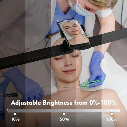 مصباح أظافر قابل للطي مطور للمكتب ، ضوء تقنية الأظافر الكبيرة مع حامل الهاتف ، نصف قمر LED LID 3 أوضاع 3000K-5600K للأظافر ، ملحقات الرموش ، المكياج ، الوشم ، سبا (أسود) in Kuwait