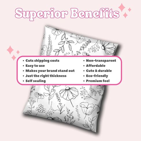 Picksie Mailers - Poly-mailers, 10x13 Shipping Bags for Small Business, 100 Pack Polymailer Packaging Bags, Mailing Poly Bags, Poly Mailers, Boutique Shipping Envelopes Package Bags - Pretty Patchwork in Saudi Arabia