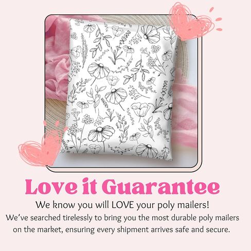 Picksie Mailers - Poly-mailers, 10x13 Shipping Bags for Small Business, 100 Pack Polymailer Packaging Bags, Mailing Poly Bags, Poly Mailers, Boutique Shipping Envelopes Package Bags - Pretty Patchwork in Saudi Arabia