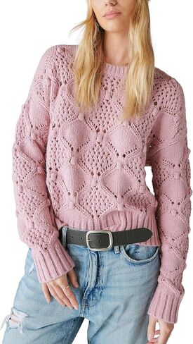 Lucky Brand Women's Open Stitch Pullover Sweater in Saudi Arabia