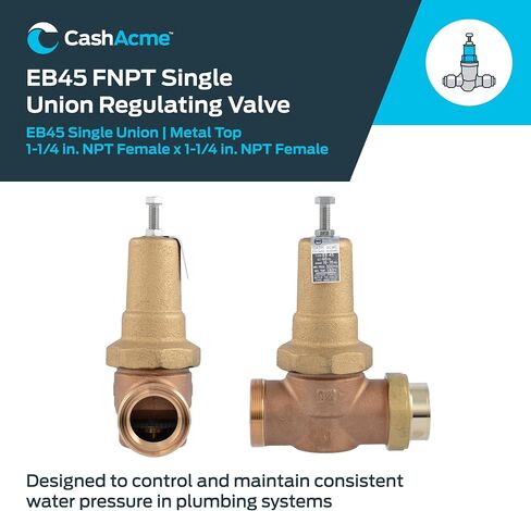 Cash Acme 1/2 Inch EB45 Single Union Pressure Regulating Valve (PRV), Metal Top, 45 PSI, 24462-0045 in Kuwait
