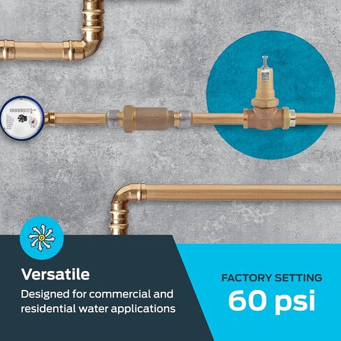 Cash Acme 1/2 Inch EB45 Single Union Pressure Regulating Valve (PRV), Metal Top, 45 PSI, 24462-0045 in Kuwait