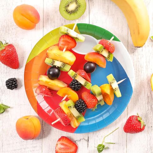 50 Pcs Party Plates, Beach Ball Paper Plates Party Supplies for Summer Beach Pool Ball, Disposable Tableware Sets, Serve for 25 Guests in Kuwait