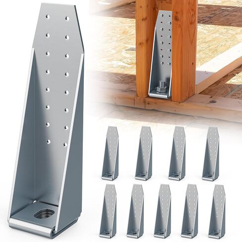 6 Pcs Steel Holdown Shearwall Attachment, Heavy Duty Tension Galvanized Deck Tie Bolted Holdown with Hot Dipped for Fixing Anchor, Thk: 3mm, Silver (6 Pcs) in Kuwait