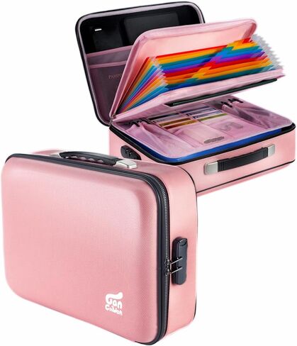 Fireproof Document Box 8 Layer File Organizer Box with Lock. Important Document with File Folder, Laptop, Portable Travel Safe in Saudi Arabia