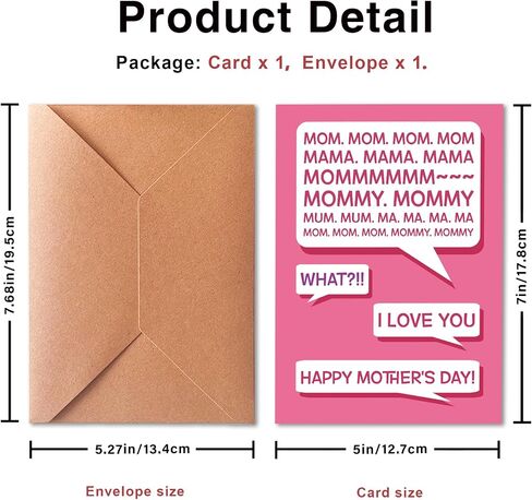 Funny Mother's Day Card from Son and Daughter to Mom, Full of Love, I May Be Little But I Love You Big, with Envelope in Saudi Arabia