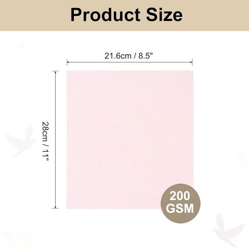 25 Sheets Parchment Paper Aged Look Stationery 200GSM Vintage Paper Sheet, [for Certificate, Invitation, Envelope] - 8.5 x 11 Inch/Pink in Kuwait