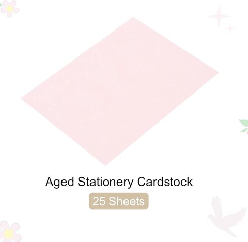 25 Sheets Parchment Paper Aged Look Stationery 200GSM Vintage Paper Sheet, [for Certificate, Invitation, Envelope] - 8.5 x 11 Inch/Pink in Kuwait