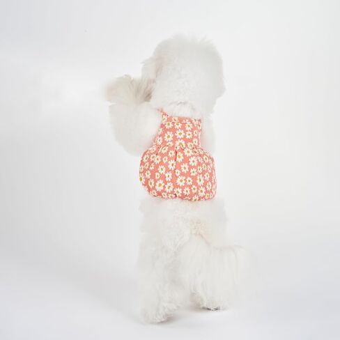 Floral Dog Tank Top - Lightweight Breathable Sleeveless Pet T-Shirt Vest, Stylish Flower Print Puppy Clothes, Soft Cotton Dog Apparel (Pink, Small) in Saudi Arabia