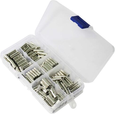 Pastall 970Pcs Wire Ferrules Kit Tinned Copper Crimp Connector Non Insulated Electrical Cable Pin Cord End Terminal Assortment Kit with 48Pcs Heat Shrink Tubing in Saudi Arabia
