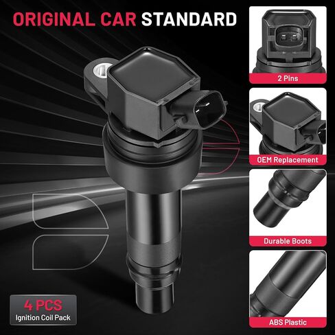 BDFHYK 6 Ignition Coil Pack UF558 and 6 Iridium Spark Plug 4469 Compatible with Kia Rondo Magentis Optima Hyundai Santa Fe V6 2.7L 2007 2008 2009 2010 2011 Coil for SKIC168 C782 5C1624 GN10441 C1567 in Saudi Arabia