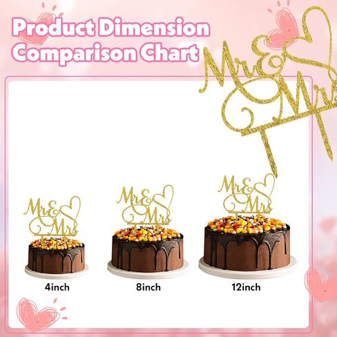 Mr and Mrs Cake Topper, Wedding Cake Toppers Bride and Groom, Wedding Cakes Decorations, Gold Acrylic Topper for Weding, Engagement, Anniversary (Silver) in Saudi Arabia