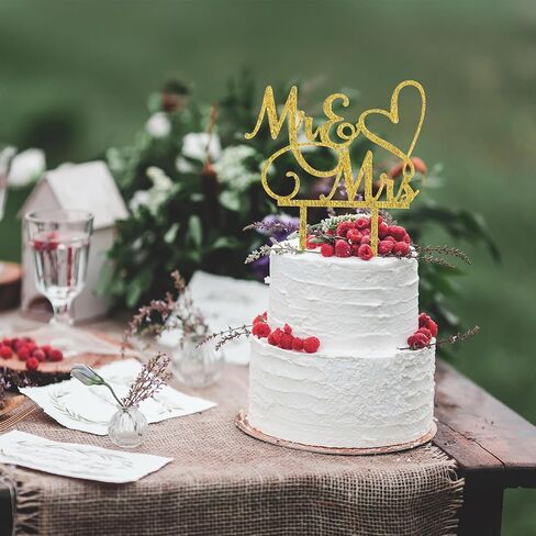 Mr and Mrs Cake Topper, Wedding Cake Toppers Bride and Groom, Wedding Cakes Decorations, Gold Acrylic Topper for Weding, Engagement, Anniversary (Silver) in Saudi Arabia