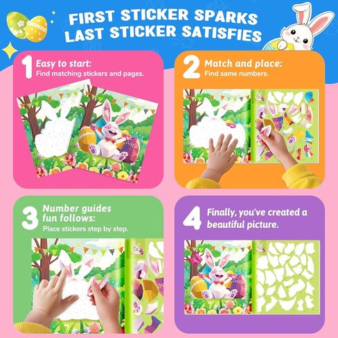 2PCS CutteeyFyry Paint by Number Sticker Book Travel Activities for Girls Kids - Road Trip & Airplane Toys, Birthday Present, Classroom Gifts, Travel Essentials for Toddlers & Long Car Rides in Saudi Arabia