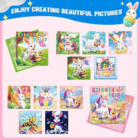 2PCS CutteeyFyry Paint by Number Sticker Book Travel Activities for Girls Kids - Road Trip & Airplane Toys, Birthday Present, Classroom Gifts, Travel Essentials for Toddlers & Long Car Rides in Saudi Arabia
