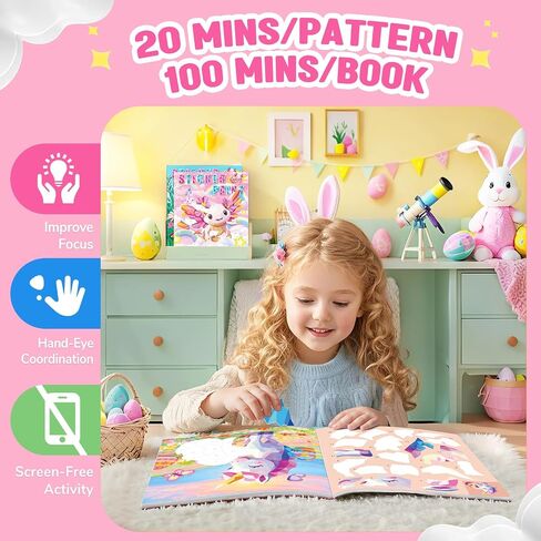 2PCS CutteeyFyry Paint by Number Sticker Book Travel Activities for Girls Kids - Road Trip & Airplane Toys, Birthday Present, Classroom Gifts, Travel Essentials for Toddlers & Long Car Rides in Saudi Arabia