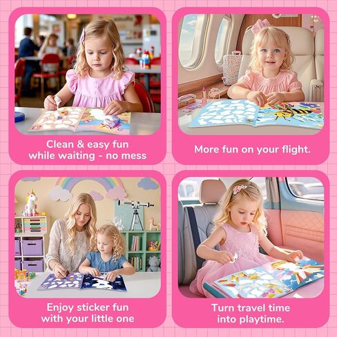 2PCS CutteeyFyry Paint by Number Sticker Book Travel Activities for Girls Kids - Road Trip & Airplane Toys, Birthday Present, Classroom Gifts, Travel Essentials for Toddlers & Long Car Rides in Saudi Arabia