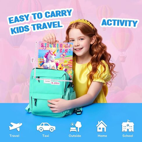2PCS CutteeyFyry Paint by Number Sticker Book Travel Activities for Girls Kids - Road Trip & Airplane Toys, Birthday Present, Classroom Gifts, Travel Essentials for Toddlers & Long Car Rides in Saudi Arabia