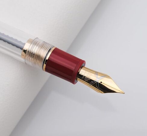 JINHAO 1935 Fountain Pen TIANDAO Series #8 Nib Ink Pen with Guitar-Shaped Clip and Ink Converter (M Nib 0.7mm, Red) in Saudi Arabia