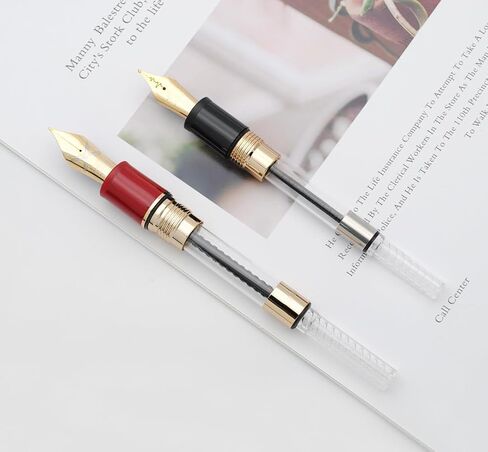 JINHAO 1935 Fountain Pen TIANDAO Series #8 Nib Ink Pen with Guitar-Shaped Clip and Ink Converter (M Nib 0.7mm, Red) in Saudi Arabia