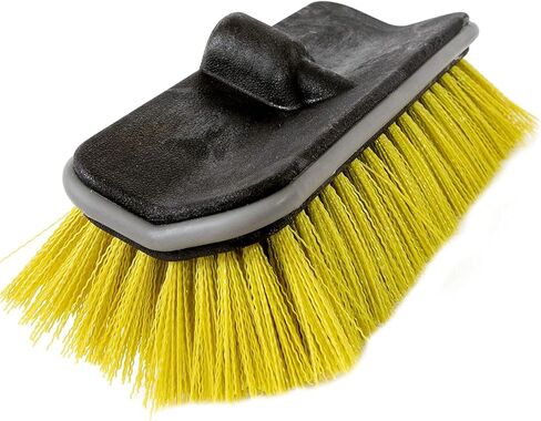 DocaPole Medium Bristle Deck Brush and Scrub Brush Extension Pole Attachment (10") | Long Handle Scrub Brush and Deck Brush for Deck, House Siding, Brick, Concrete and More (Pole Not Included) in Kuwait
