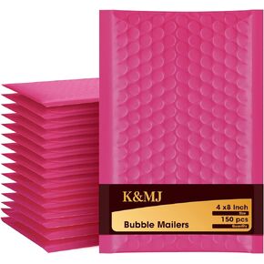 K&MJ 4x8 Bubble Mailer,25 Pc,Black Bubble Mailers for Small Business,Padded Envelopes,Tear-Proof Self-Seal Thickened Bubbles Shipping Bags,for Packaging Jewelry,Makeup,Electric Product or Parts ect