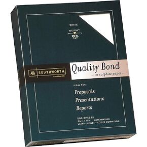 Panasonic Southworth Quality Bond Paper, 8.5" x 11", 20 lb/75 GSM, Wove Finish, White, 500 Sheets - Packaging May Vary (31-620-10), Small