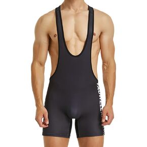 Men's Wrestling Singlet Bodysuit Leotard Athletic Supporter Sports Gym Jumpsuit Boxers Underwear