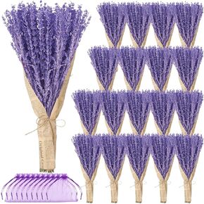18 Bunches Dried Lavender Bundles 15.7 Inch Natural Dried Lavender Flowers Bouquet Lavender Organic Bulk for Home Weeding Decoration DIY Arrangements Home Fragrance in Saudi Arabia