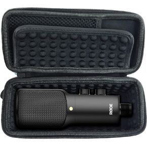 CASEMATIX USB Condenser Microphone Case Compatible with Rode NT-USB, NT1 A Mics and More with Small Cables - Includes Case for Microphones Only
