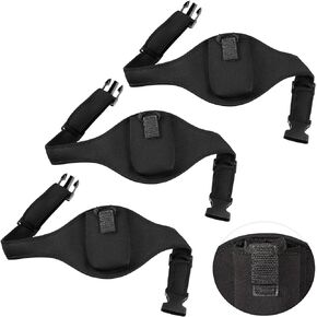 3 Packs Mic Belt with Anti Dropping Strap, Neoprene Microphone Carrier Pouch Adjustable Sweat Absorbent Belt Waistband Bag for Vertical Mic Fitness Teacher Speaker Theatre (Black)