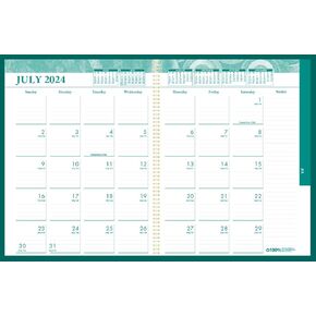 House of Doolittle Recycled Weekly and Monthly Monobright Academic Tabbed Calendar Planner, 8-1/2 x 11 Inches, July - June, Green (HOD283509-25)