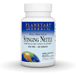 Planetary Herbals Full Spectrum Stinging Nettles, for Healthy Sinus Support* 420mg - 60 Tablets