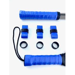 Pickleball Grip Tape Includes Silicone Handle Grip Rings - 6 Piece Set - Overgrip Tape for Pickleball Paddle, Tennis Racquet, Badminton, Racquetball, Squash, Baseball Bat, Fishing Poles.