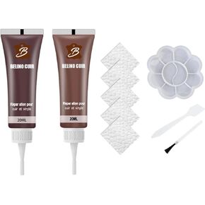 Brown and Coffee Leather Toning Paste - Quick Drying Leather Paint Vinyl Repair Kit Waterproof & Durable Leather Couch Repair Kit for Sofas, Car Seats, Leather Jackets, Shoes