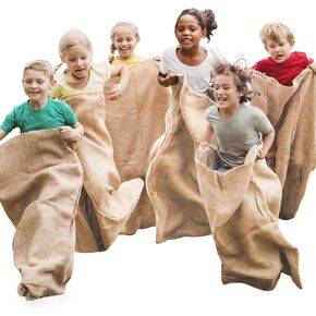 JOYIN 6 Pack Large Burlap Potato Sack Race Bags, 39" x 25" Potato Sacks Racing Bags for Kids & Adults, Field Day, Family Reunion, Outdoor Picnic Party, Outside Yard Lawn Easter Carnival Games