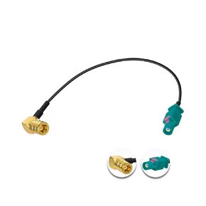 SMB Female to Fakra Z Male Cable 30 cm 11.8 Inch Extension Cable Fakra Z Plug to SMB Socket Right Angle Antenna Adapter RG174 Cable for FM/AM Universal GPS Antenna Navigation System