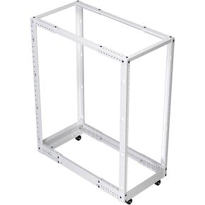 NavePoint 25U 4 Post Rack Open Frame Server Rack for 19 Inch Equipment, AV, Networking, Data & IT Devices, 4-Post Rack 25U 1322lbs Weight Capacity, White